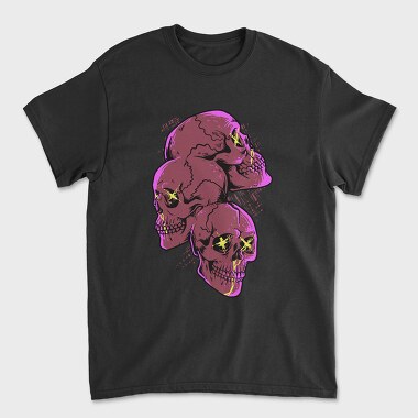 Skull Neon Scream, Tricou Barbati (Unisex)