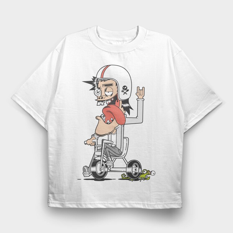 Skull Rider 1, Tricou Oversize Barbati (Unisex)