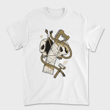 Skull Rope Brush, Tricou Barbati (Unisex)
