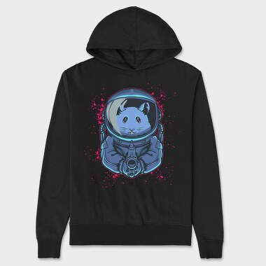 Space Cat Astronaut, Hanorac Oversize Barbati (Unisex)