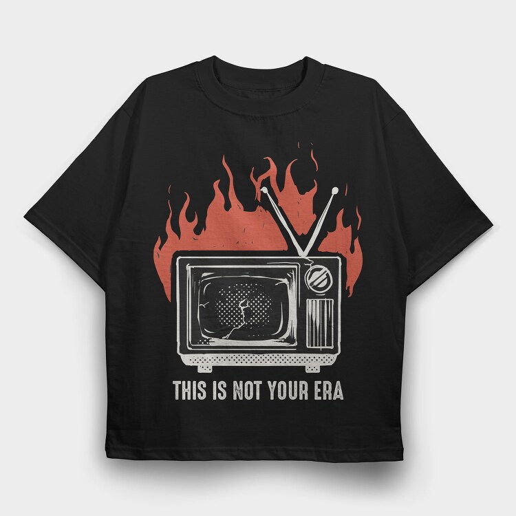 Burning Tv Era, Tricou Oversize Barbati (Unisex)