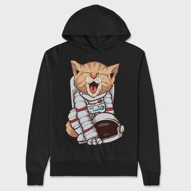 Cat Astronaut Space, Hanorac Oversize Barbati (Unisex)