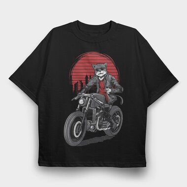 Cat Rider, Tricou Oversize Barbati (Unisex)