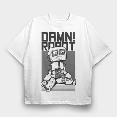 Damn Robot, Tricou Oversize Barbati (Unisex)
