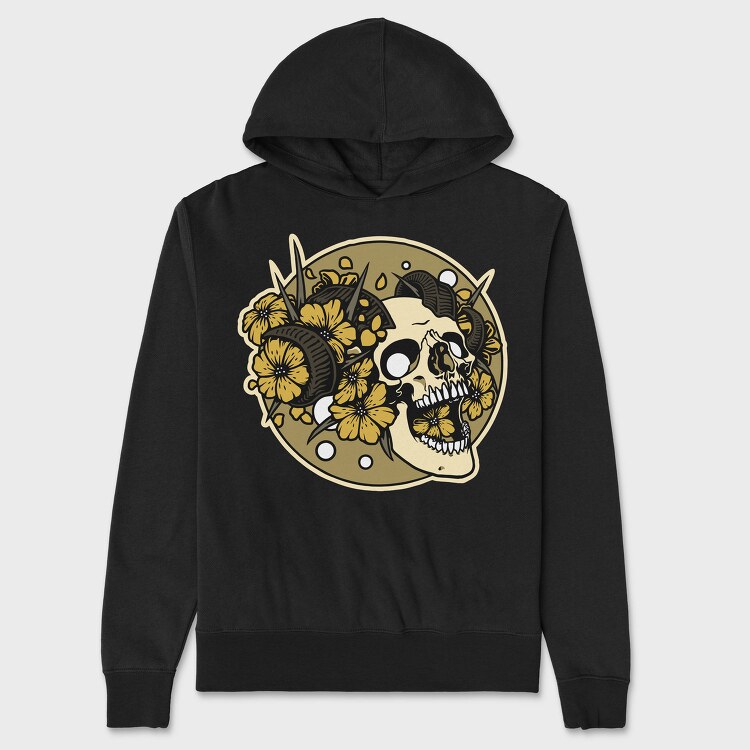 Day Of The Dead Skull, Hanorac Oversize Barbati (Unisex)