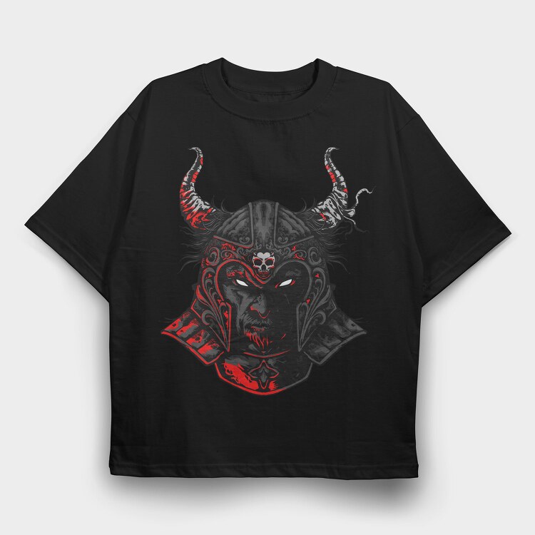 Demon Samurai, Tricou Oversize Barbati (Unisex)