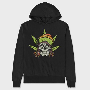 Dont Panic Weed Skull, Hanorac Oversize Barbati (Unisex)
