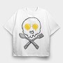 Eggy Skull, Tricou Oversize Barbati (Unisex)