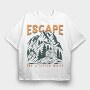 Escape Cabin Mountain, Tricou Oversize Barbati (Unisex)