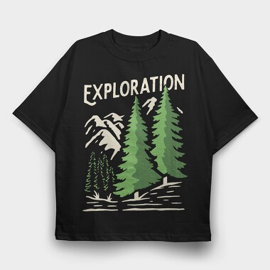 Exploration Evergreen, Tricou Oversize Barbati (Unisex)