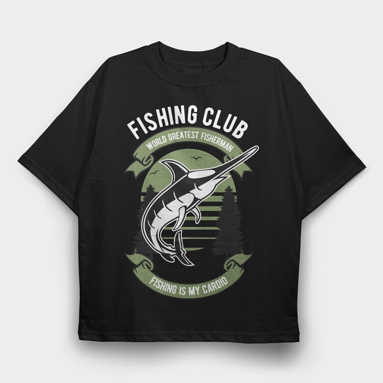 Fishing Cardio Marlin, Tricou Oversize Barbati (Unisex)