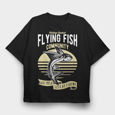 Fishing Contest Fish, Tricou Oversize Barbati (Unisex)