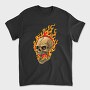 Flaming Skull, Tricou Barbati (Unisex)