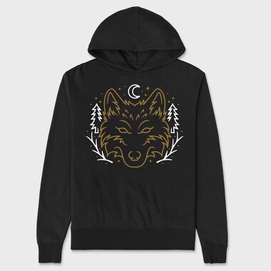 Golden Wolf Dreams, Hanorac Oversize Barbati (Unisex)