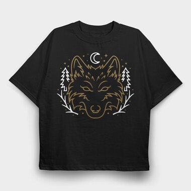 Golden Wolf Dreams, Tricou Oversize Barbati (Unisex)