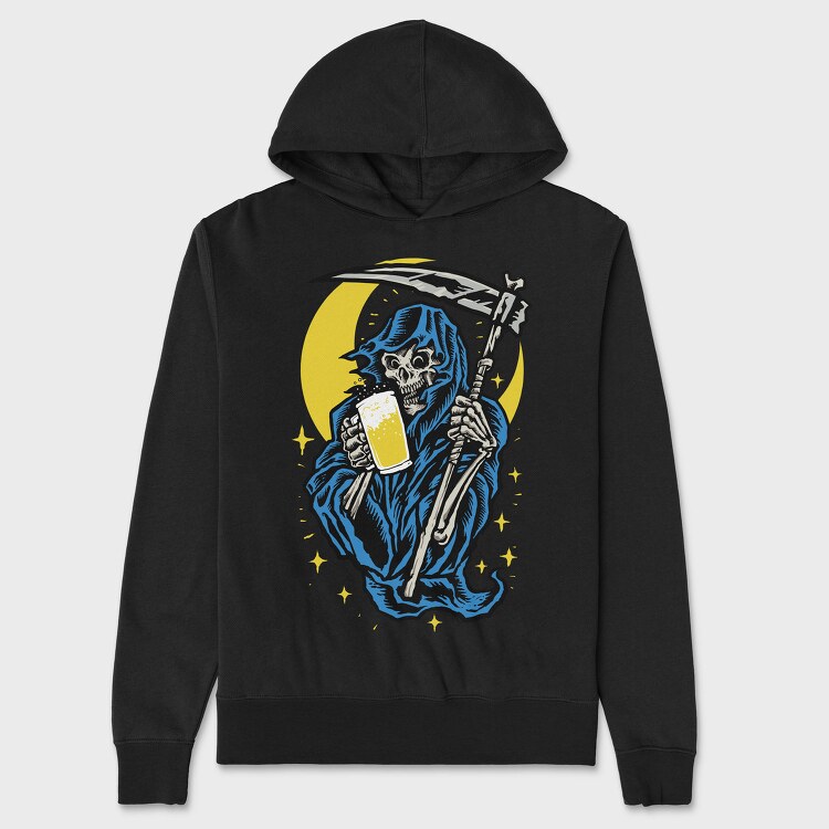 Grim Reaper Beer, Hanorac Oversize Barbati (Unisex)
