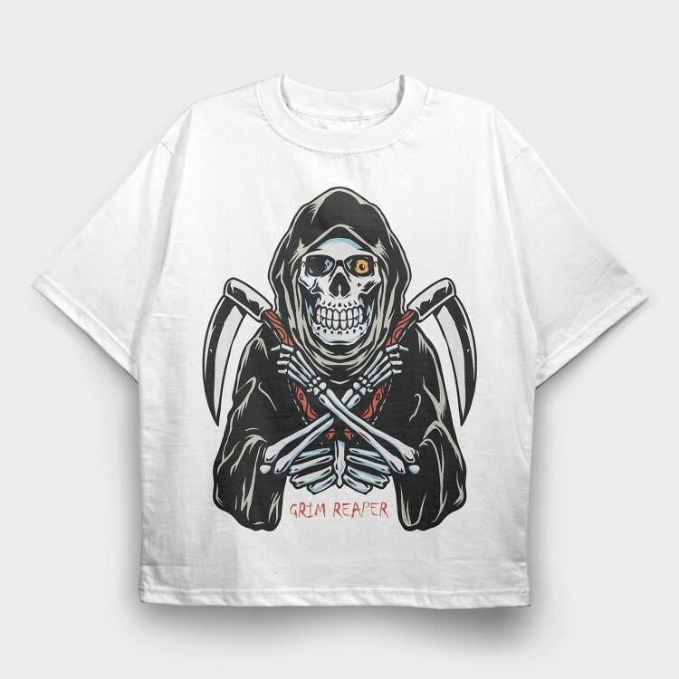 Grim Reaper Strike 1, Tricou Oversize Barbati (Unisex)
