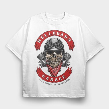 Hellroads Garage, Tricou Oversize Barbati (Unisex)