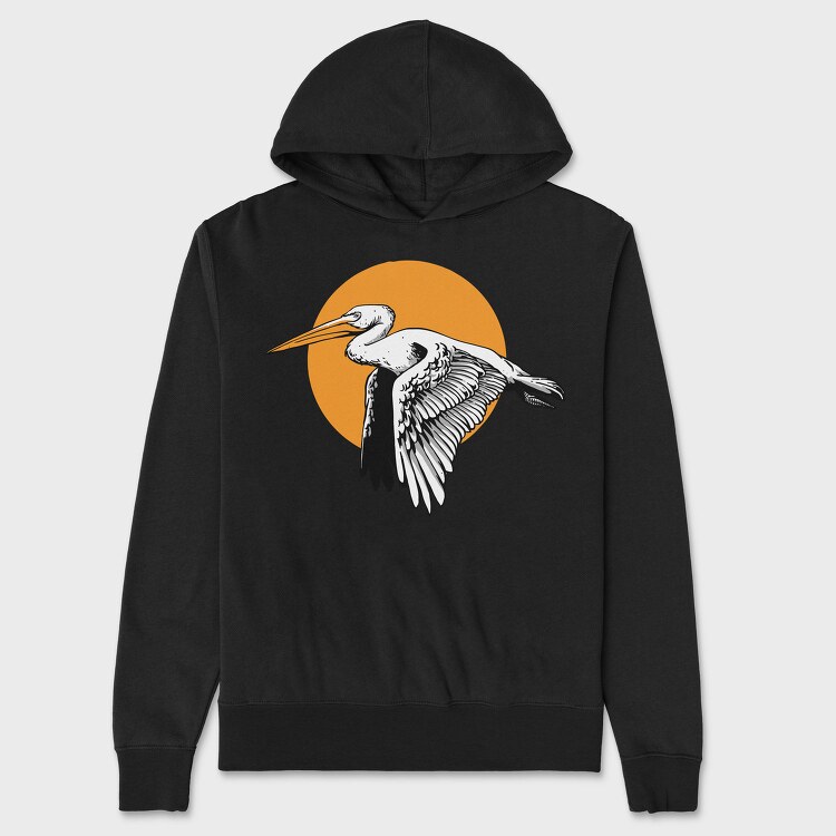 Heron Flight Sunset, Hanorac Oversize Barbati (Unisex)