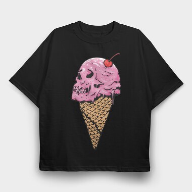 Icecream Skull Cherry, Tricou Oversize Barbati (Unisex)