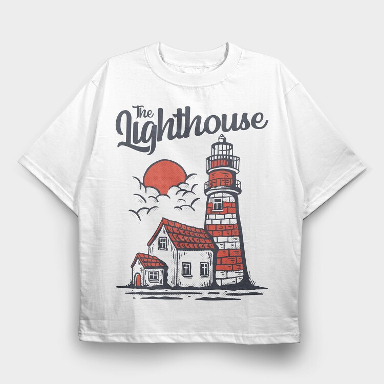 Lighthouse House, Tricou Oversize Barbati (Unisex)