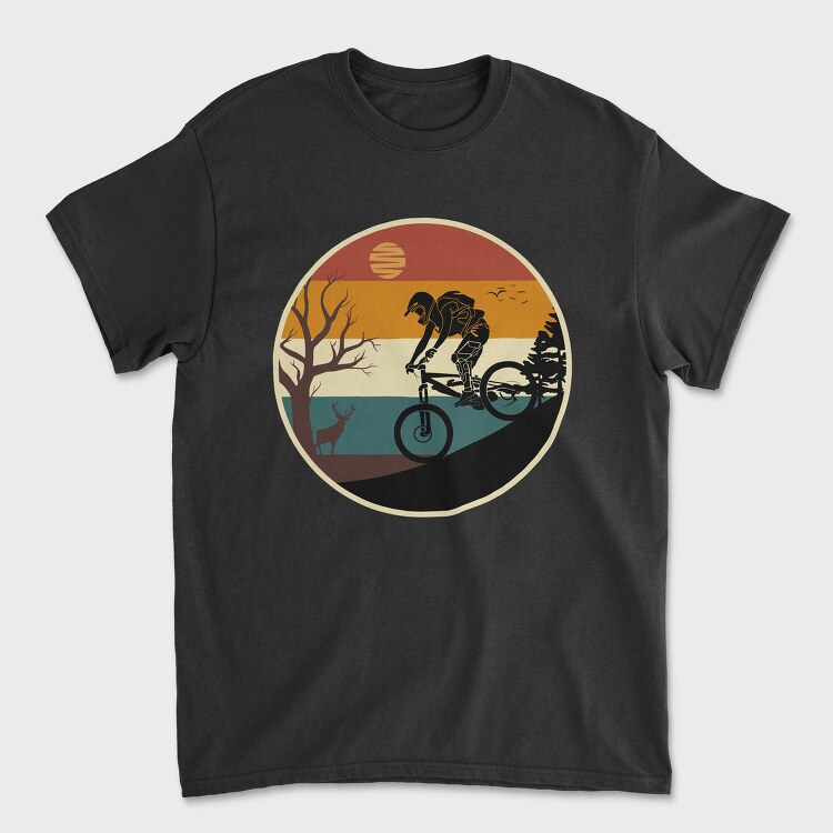 Mountain Bike Sunset, Tricou Barbati (Unisex)