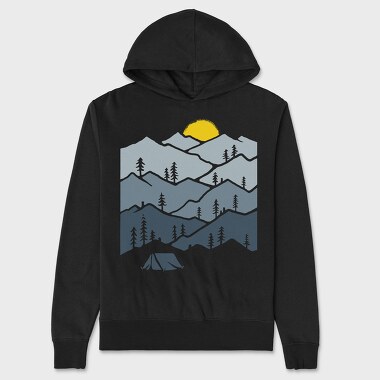 Mountain Tent Sunrise, Hanorac Oversize Barbati (Unisex)