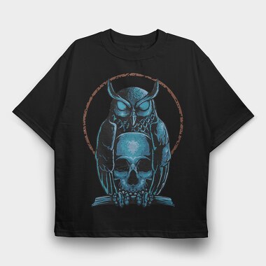 Owl Skull Emblem, Tricou Oversize Barbati (Unisex)
