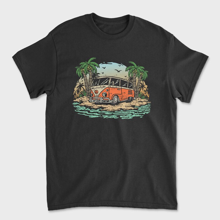Peace Bus Beach, Tricou Barbati (Unisex)