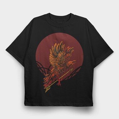 Raven Arrow Strike, Tricou Oversize Barbati (Unisex)