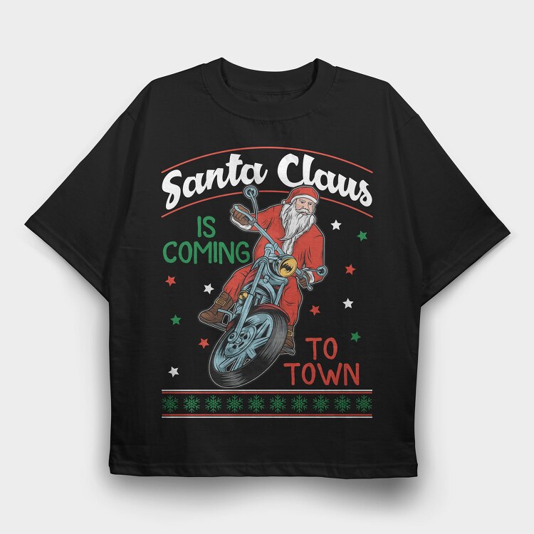 Santas Motorcycle Ride, Tricou Oversize Barbati (Unisex)