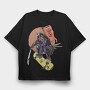 Skate Samurai, Tricou Oversize Barbati (Unisex)
