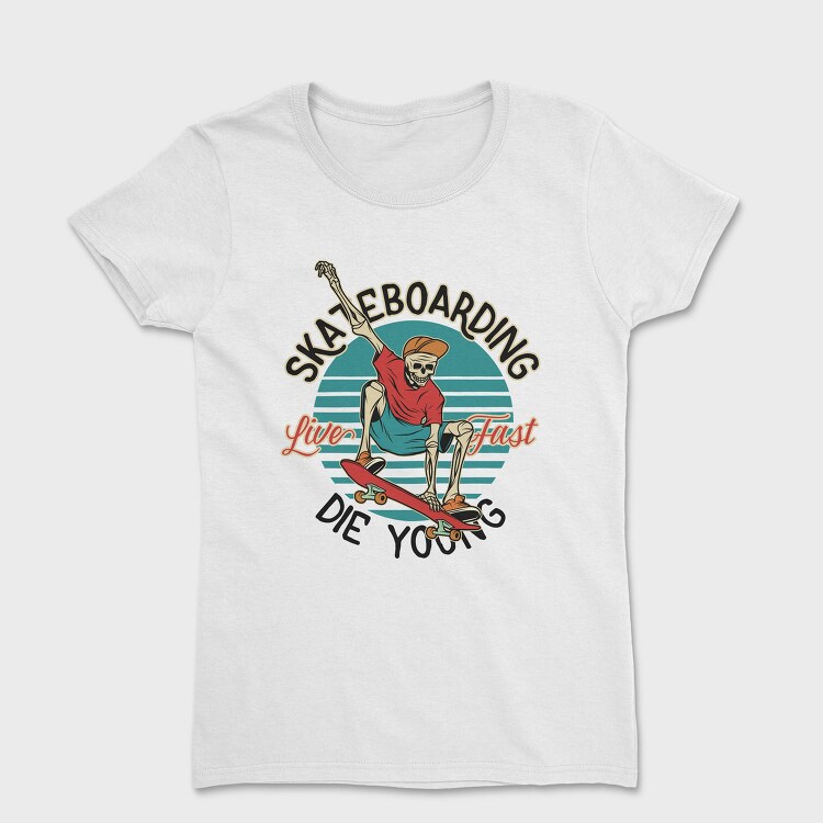 Skateboarding Skeleton, Tricou Femei