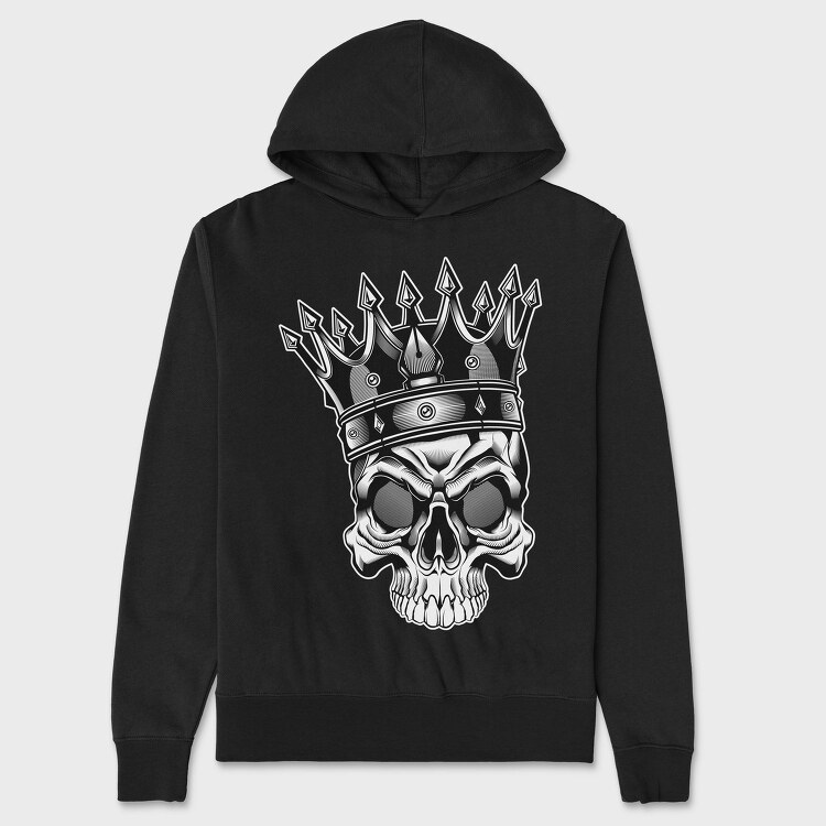 Skull Crown King, Hanorac Oversize Barbati (Unisex)