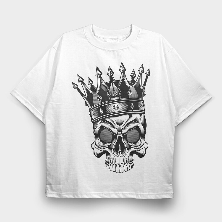 Skull Crown King, Tricou Oversize Barbati (Unisex)