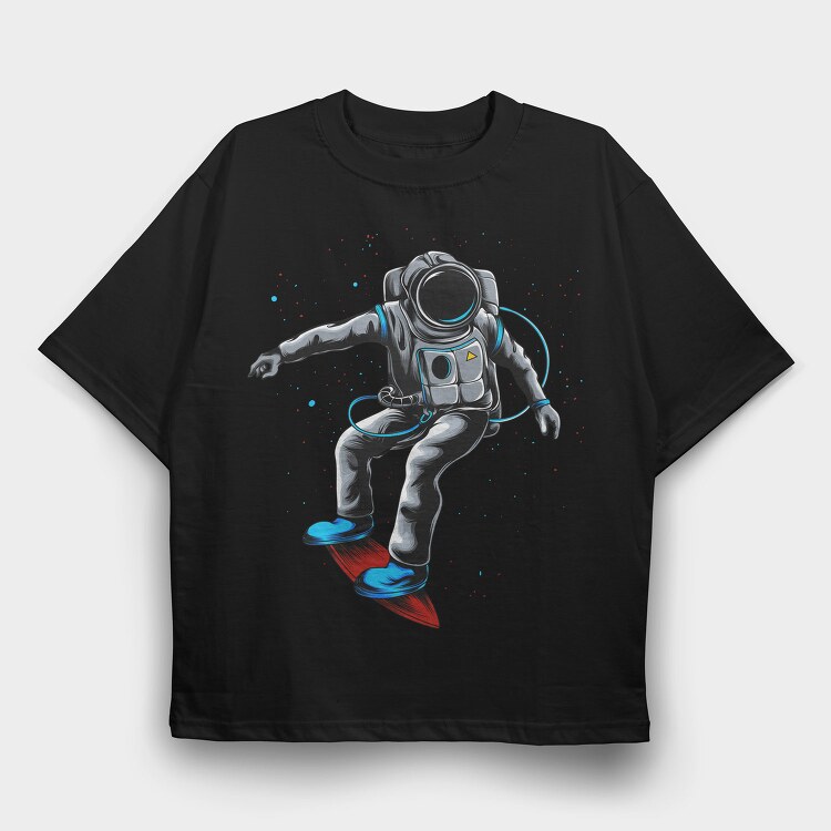 Space Surfer, Tricou Oversize Barbati (Unisex)