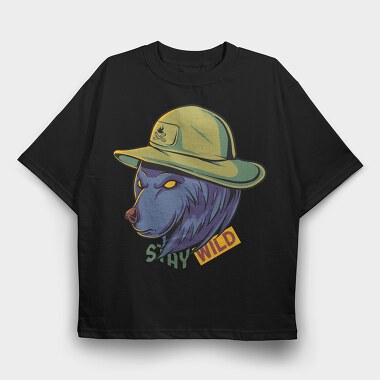 Stay Wild Bear, Tricou Oversize Barbati (Unisex)