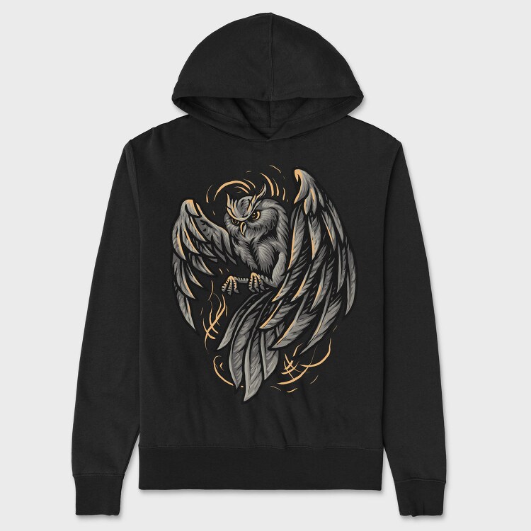 Stormy Owl Flight, Hanorac Oversize Barbati (Unisex)