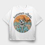 Summer Skull Vibes 1, Tricou Oversize Barbati (Unisex)