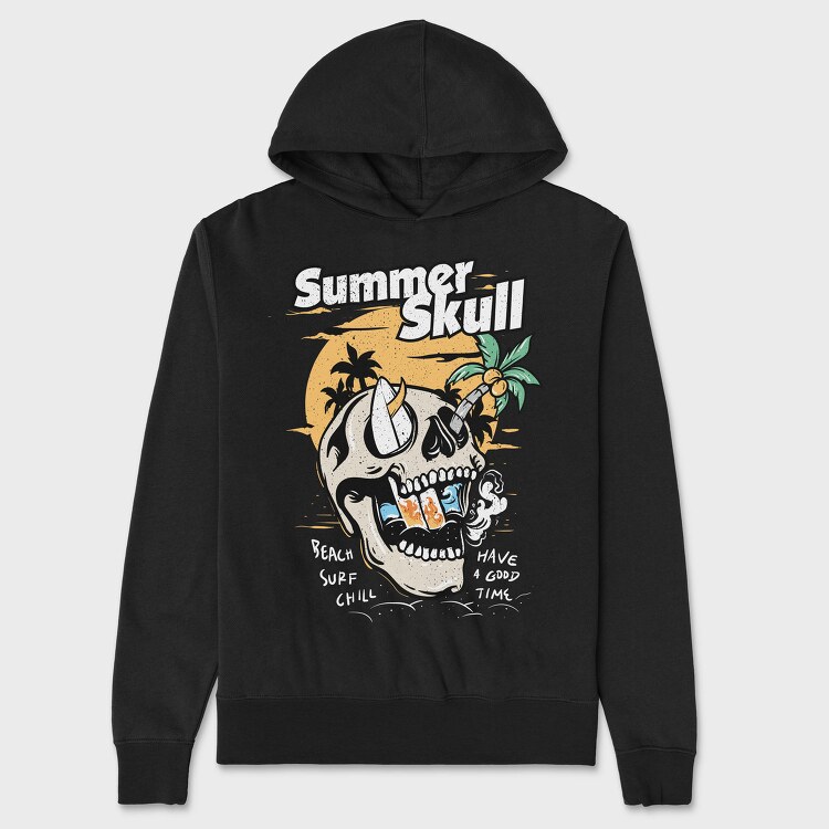 Summer Skull Vibes, Hanorac Oversize Barbati (Unisex)