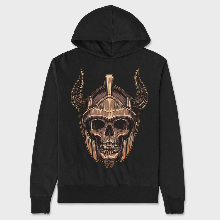 Viking Skull Horns 1, Hanorac Oversize Barbati (Unisex)