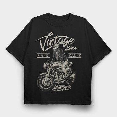Vintage Cafe Racer, Tricou Oversize Barbati (Unisex)
