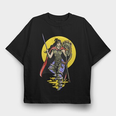 Warrior Queen, Tricou Oversize Barbati (Unisex)
