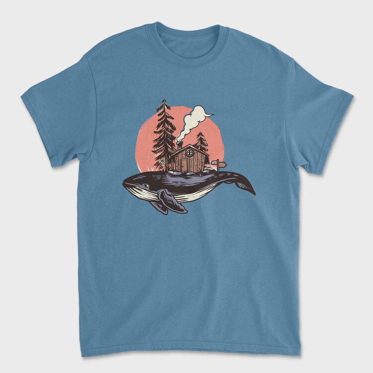 Whale Cabin Smoke, Tricou Barbati (Unisex)