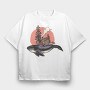 Whale Cabin Smoke, Tricou Oversize Barbati (Unisex)