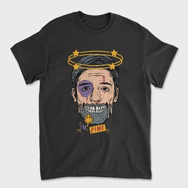 Zombie Smiley Fine, Tricou Barbati (Unisex)