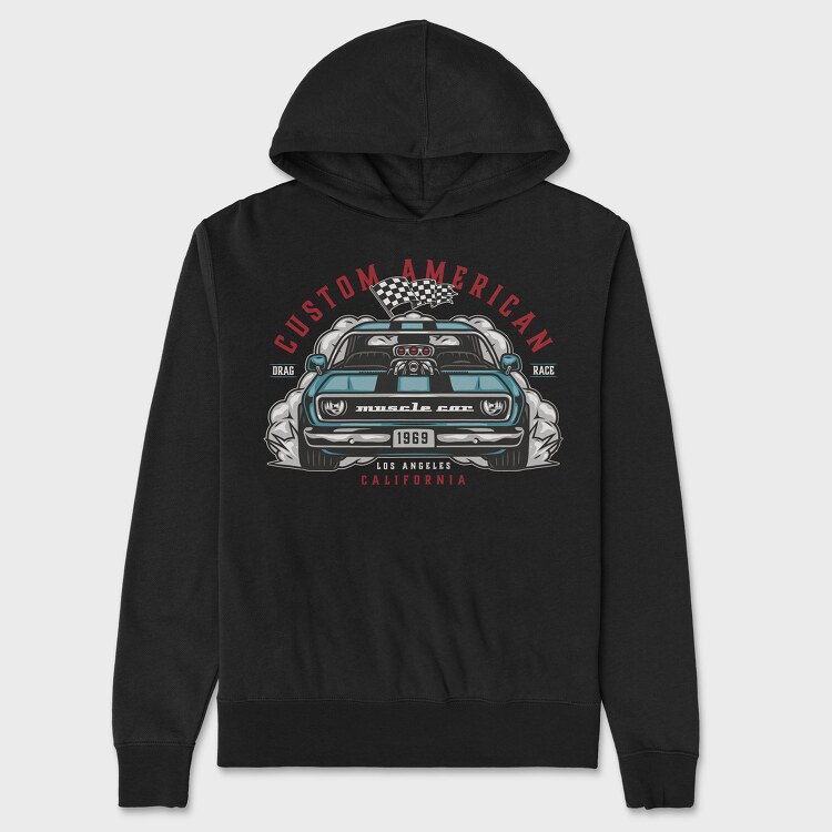 Custom American Muscle Car, Hanorac Oversize Barbati (Unisex)