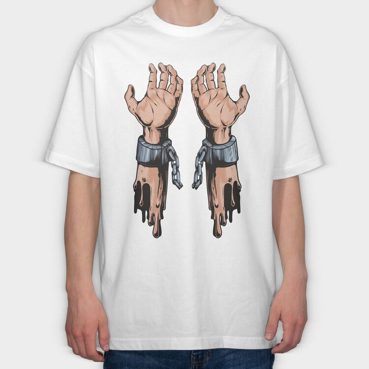 Metal Hands Dripping, Tricou Oversize Barbati (Unisex)