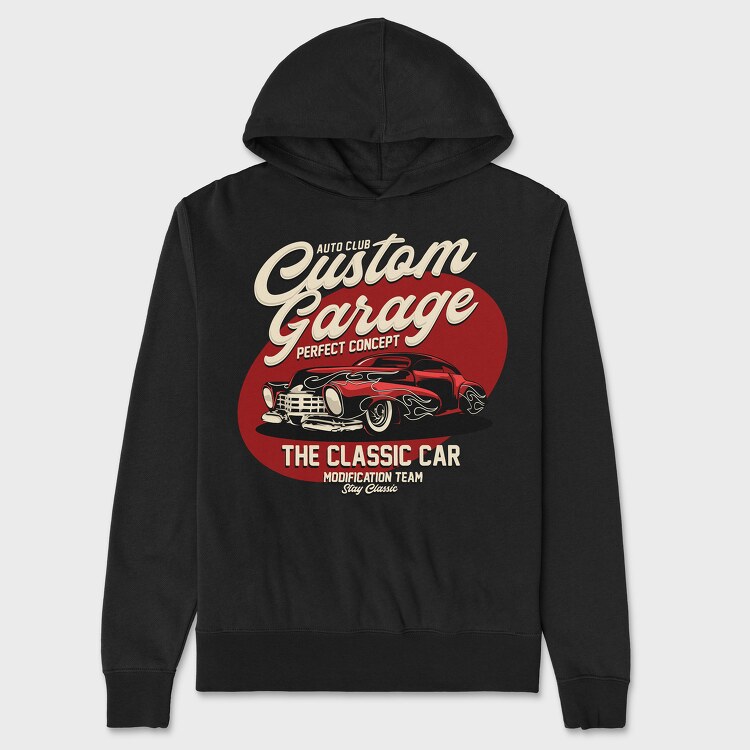 Custom Garage the Classic Car, Hanorac Oversize Barbati (Unisex)