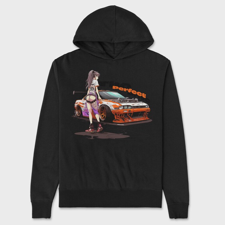 Personalized Car Girl Manga, Hanorac Oversize Barbati (Unisex)